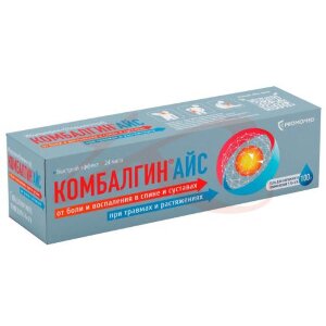 Комбалгин айс гель для наружного применения 5% + 3% 100г. Фото
