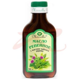 Изображение Мирролла репейное масло для волос 100мл чайное дерево Мирролла репейное масло для волос 100мл чайное дерево. Фото