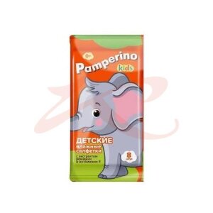 Памперино салфетки влажные для детей №8 с экстр ромашки и вит е. Фото