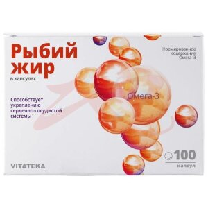 Витатека рыбий жир капсулы 370мг №100. Фото