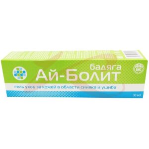 Ай-болит бадяга гель для кожи 30мл при ушибах и синяках. Фото