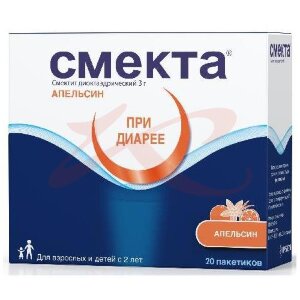 Смекта порошок для приготовления суспензии для приема внутрь 3г 3.76г №20 апельсиновый. Фото