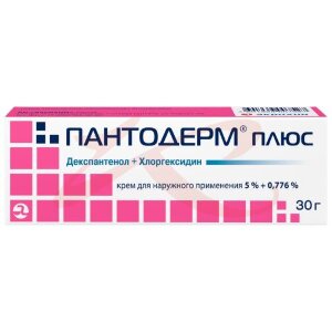 Пантодерм плюс крем для наружного применения 5% + 0.776% 30г. Фото