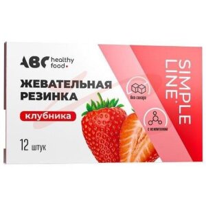 Авс хэлси фуд жевательная резинка №12 (16г) клубника б/сах.. Фото