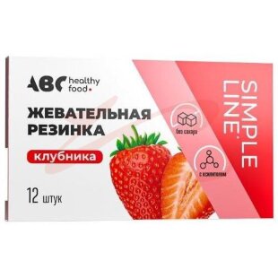 Авс хэлси фуд жевательная резинка №12 (16г) клубника б/сах.. Фото
