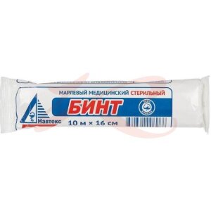 Навтекс бинт медицинский марлевый стерильный 10мх16см. Фото