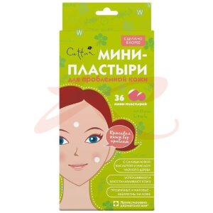 Сеттуа мини-пластыри для лица №36 д/пробл. кожи салицил.  кислота + чайное дерево. Фото
