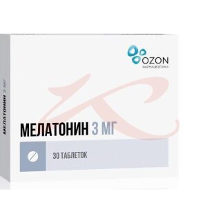Мелатонин таблетки покрытые пленочной оболочкой 3мг №30. Фото