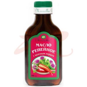 Изображение Мирролла репейное масло 100мл красный перец Мирролла репейное масло 100мл красный перец. Фото