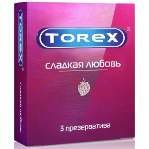 Торекс презервативы №3 сладкая любовь вкус клубники. Фото