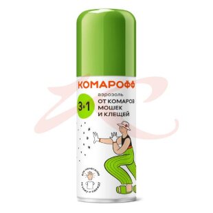 Комарофф аэрозоль 100мл от комаров, клещей, мошек 3в1. Фото