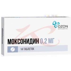 Изображение Моксонидин таблетки покрытые пленочной оболочкой 0.2мг №14 Моксонидин таблетки покрытые пленочной оболочкой 0.2мг №14. Фото