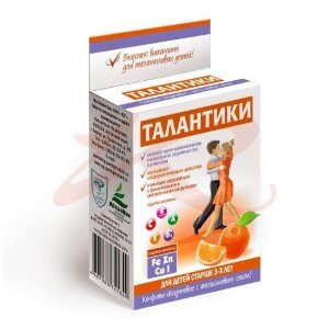 Талантики конфеты 70г йогуртовые общеукрепл. апельсиновый сок. Фото