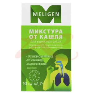 Микстура от кашля для взрослых сухая порошок для приготовления раствора для приема внутрь 1,7г №10. Фото