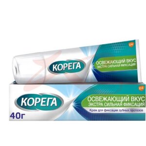 Корега крем для фиксации зубных протезов 40г освеж. вкус. Фото