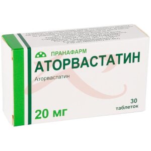 Аторвастатин таблетки покрытые пленочной оболочкой 20мг №30. Фото