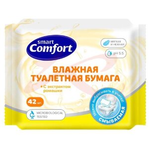 Изображение Смарт комфорт туалетная бумага влажная №42 ромашка Смарт комфорт туалетная бумага влажная №42 ромашка. Фото