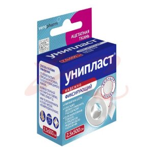 Унипласт лейкопластырь фиксирующий 2,5х500см шелк. Фото