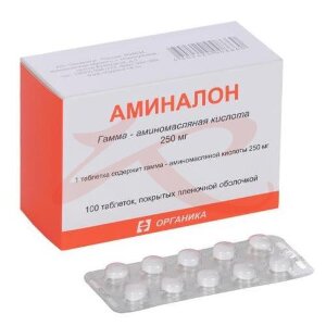 Аминалон таблетки покрытые пленочной оболочкой 250мг №100. Фото