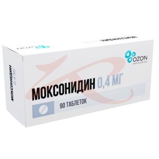 Моксонидин таблетки покрытые пленочной оболочкой 0.4мг №90. Фото