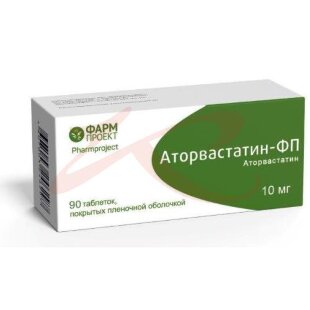 Аторвастатин-фп таблетки покрытые пленочной оболочкой 10мг №90. Фото