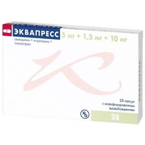 Эквапресс капсулы с модифицированным высвобождением 5мг + 1,5мг + 10мг №28. Фото