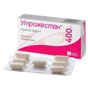 Изображение Утрожестан капсулы вагинальные 400мг №14 Утрожестан капсулы вагинальные 400мг №14. Фото