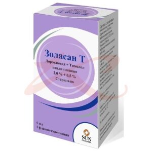 Изображение Золасан т капли глазные 2% + 0,5% 5мл Золасан т капли глазные 2% + 0,5% 5мл. Фото