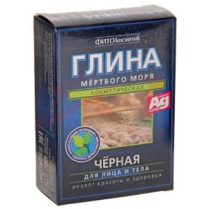 Фитокосметик глина 100г черная мертвого моря. Фото
