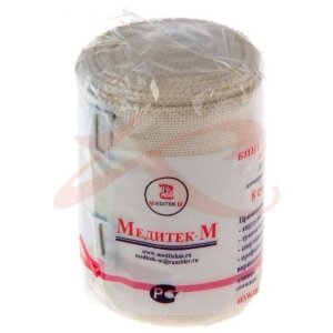 Медитек бинт медицинский эластичный вр 8х350см застежка. Фото