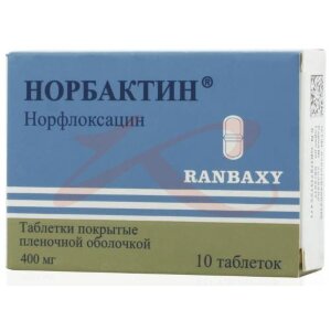 Норбактин таблетки покрытые пленочной оболочкой 400мг №10. Фото