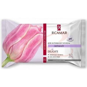 Я самая салфетки для интимной гигиены №15 алоэ + молочная к-та. Фото