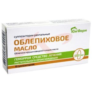 Облепиховое масло суппозитории ректальные 500мг №10. Фото