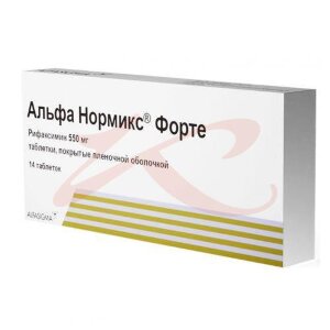 Альфа нормикс форте таблетки покрытые пленочной оболочкой 550мг №14. Фото