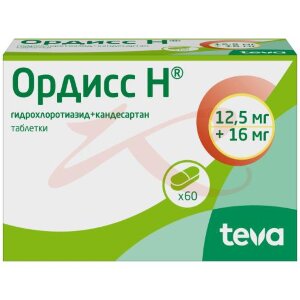 Ордисс н таблетки 12,5мг + 16мг №60. Фото