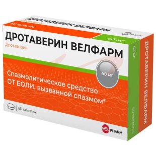 Дротаверин велфарм таблетки 40мг №60. Фото