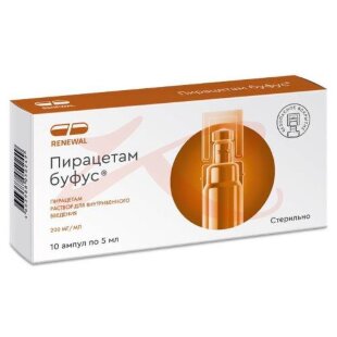 Пирацетам буфус раствор для внутривенного введения 200мг/мл 5мл №10. Фото