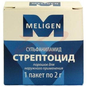 Стрептоцид порошок для наружного применения 2г №1. Фото