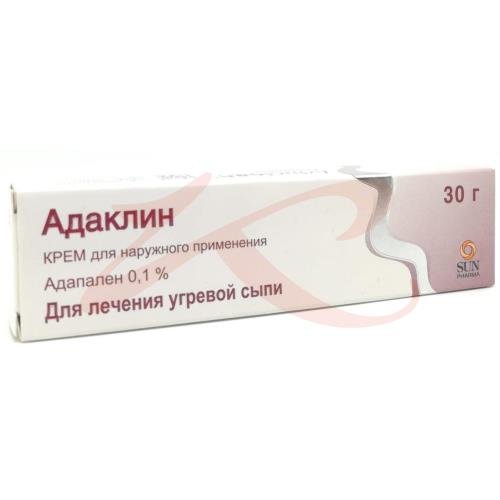 Адаклин крем 0,1% 30г. Мазь Адаклин. Адаклин для лечения угревой сыпи. Адаклин 0,1% крем 30 гр.