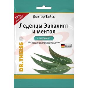 Изображение Доктор тайсс леденцы 75г эвкалипт и ментол + вит с Доктор тайсс леденцы 75г эвкалипт и ментол + вит с. Фото