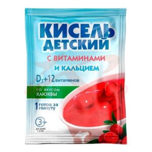 Изображение Витошка кисель 25г дет клюква + кальций Витошка кисель 25г дет клюква + кальций. Фото