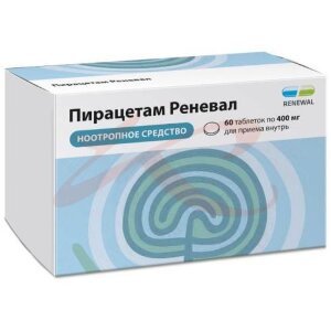 Пирацетам реневал таблетки покрытые пленочной оболочкой 400мг №60. Фото