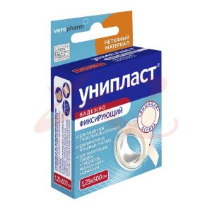 Изображение Унипласт лейкопластырь фиксирующий 1,25х500см неткан Унипласт лейкопластырь фиксирующий 1,25х500см неткан. Фото