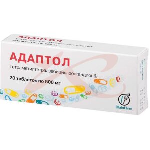 Изображение Адаптол таблетки 500мг №20 Адаптол таблетки 500мг №20. Фото