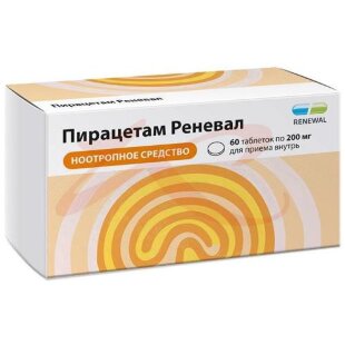 Пирацетам реневал таблетки покрытые пленочной оболочкой 200мг №60. Фото