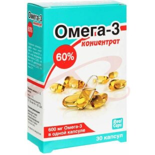 Реалкапс омега-3 концентрат 60% капсулы 1000мг №30. Фото
