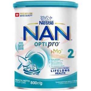 Нан 2 оптипро смесь сухая 800г с олигосахаридами 6мес +. Фото