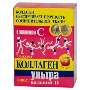 Коллаген ультра + с + кальций + д3 порошок 8г №7 яблоко. Фото