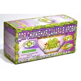 Сила росс.трав №19 фиточай д/снижения сахара в крови 1,5г. №20 пак. ( + стевия). Фото