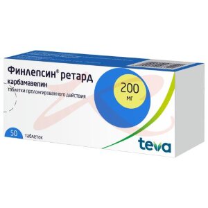 Финлепсин ретард таблетки пролонгированного действия 200мг №50. Фото